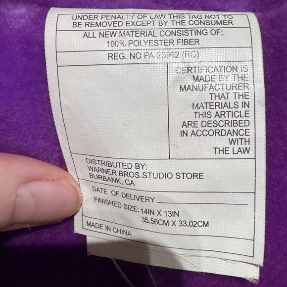 🛸💚 RARE Vintage 2001 Marvin the Martian Plush Pillow – 13” x 13” 💚🛸 - Picture 9 of 16